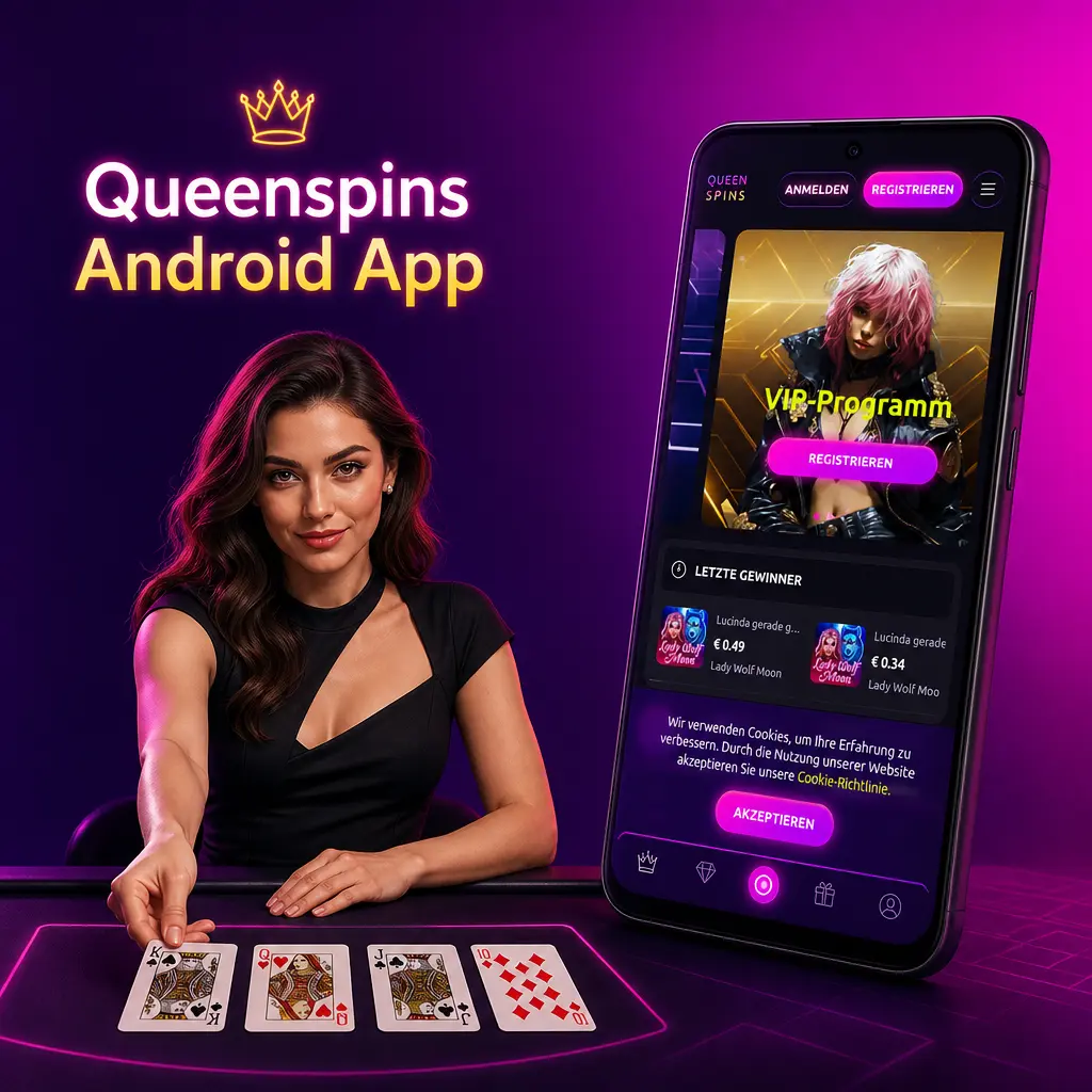 Queenspins Android App kostenlos herunterladen für Sportwetten und Casino-Spiele auf dem Smartphone